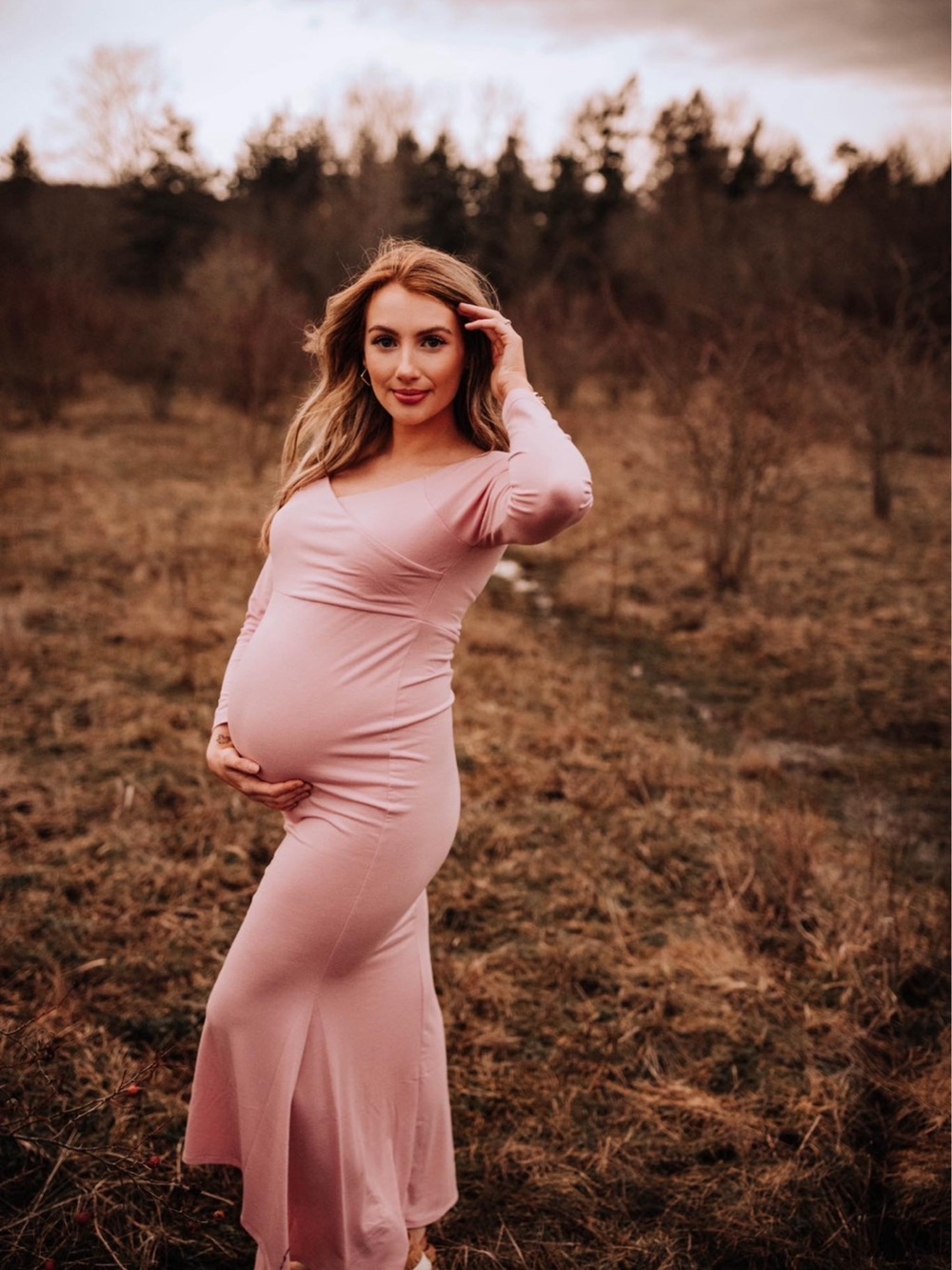 Amazon Women's Blush Pink Maternity Dress